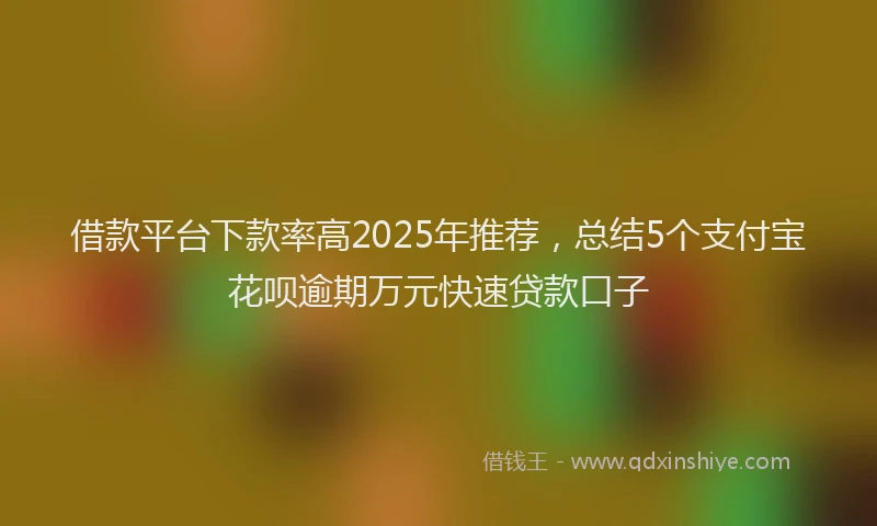 借款平台下款率高2025年推荐，总结5个支付宝花呗逾期万元快速贷款口子