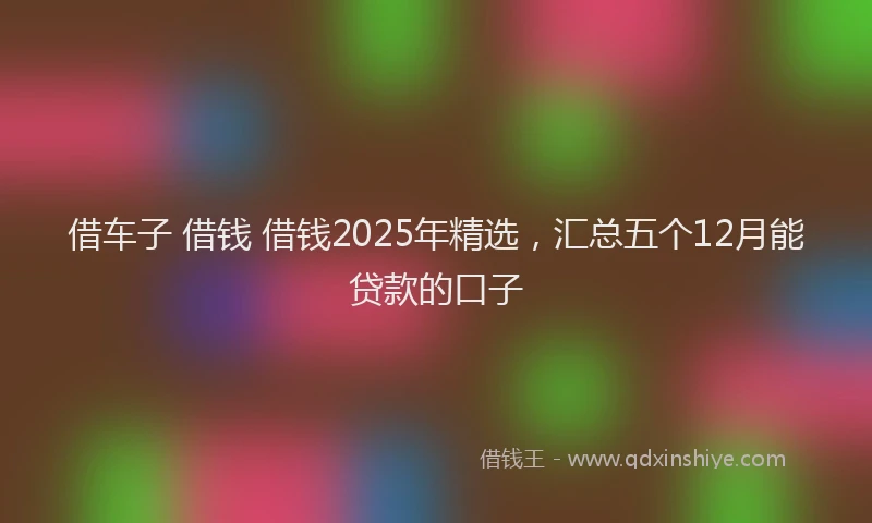 借车子 借钱 借钱2025年精选，汇总五个12月能贷款的口子