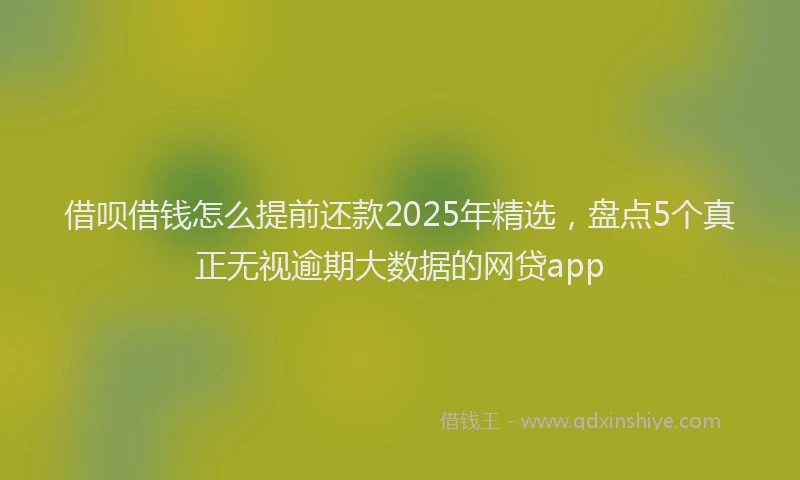 借呗借钱怎么提前还款2025年精选,盘点5个真正无视逾期大数据的网贷app