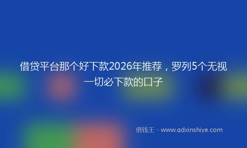 借贷平台那个好下款2026年推荐,罗列5个无视一切必下款的口子