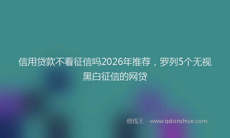 信用贷款不看征信吗2026年推荐，罗列5个无视黑白征信的网贷