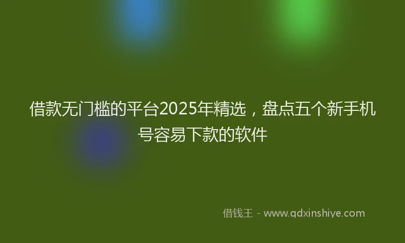 借款无门槛的平台2025年精选，盘点五个新手机号容易下款的软件