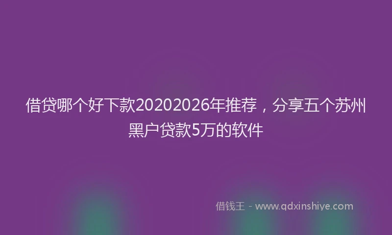 借贷哪个好下款20202026年推荐，分享五个苏州黑户贷款5万的软件