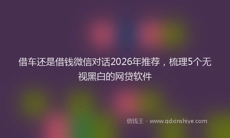 借车还是借钱微信对话2026年推荐,梳理5个无视黑白的网贷软件