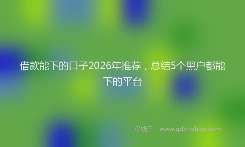借款能下的口子2026年推荐，总结5个黑户都能下的平台