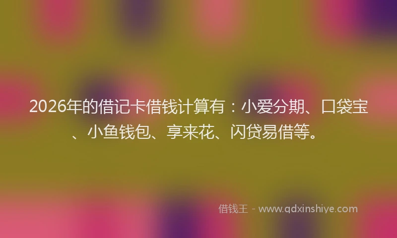 2026年的借记卡借钱计算有：小爱分期、口袋宝、小鱼钱包、享来花、闪贷易借等。