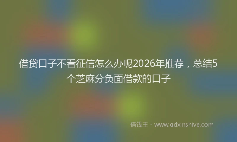 借贷口子不看征信怎么办呢2026年推荐，总结5个芝麻分负面借款的口子