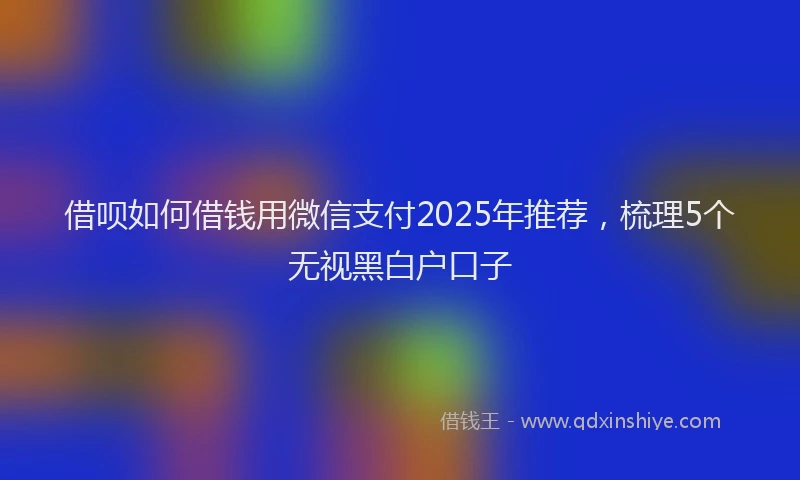 借呗如何借钱用微信支付2025年推荐,梳理5个无视黑白户口子