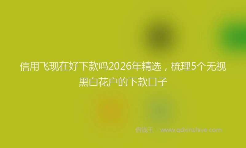 信用飞现在好下款吗2026年精选，梳理5个无视黑白花户的下款口子