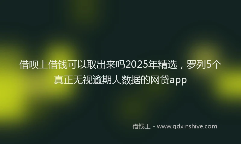 借呗上借钱可以取出来吗2025年精选，罗列5个真正无视逾期大数据的网贷app