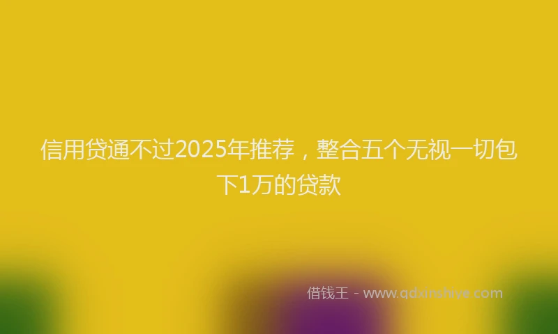 信用贷通不过2025年推荐，整合五个无视一切包下1万的贷款