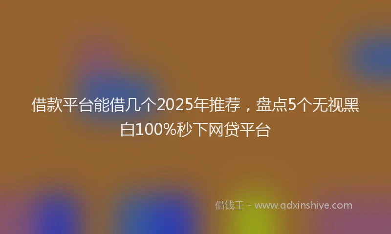 借款平台能借几个2025年推荐，盘点5个无视黑白100%秒下网贷平台