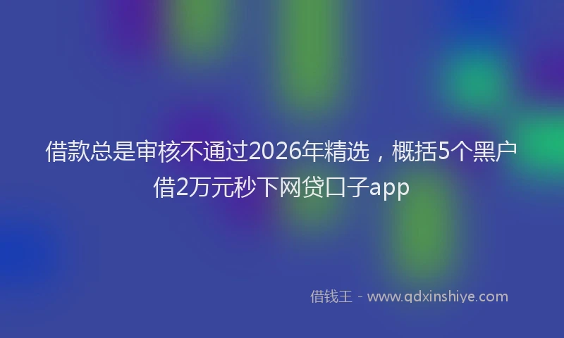借款总是审核不通过2026年精选,概括5个黑户借2万元秒下网贷口子app