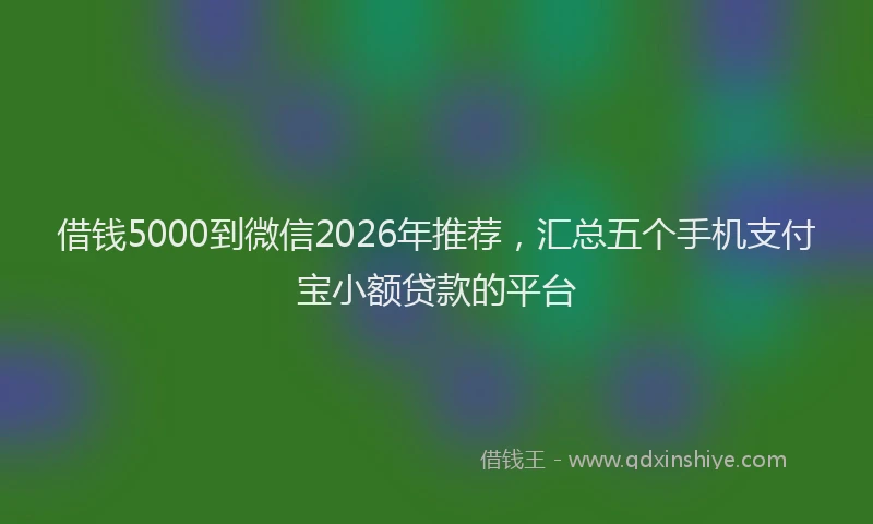 借钱5000到微信2026年推荐,汇总五个手机支付宝小额贷款的平台