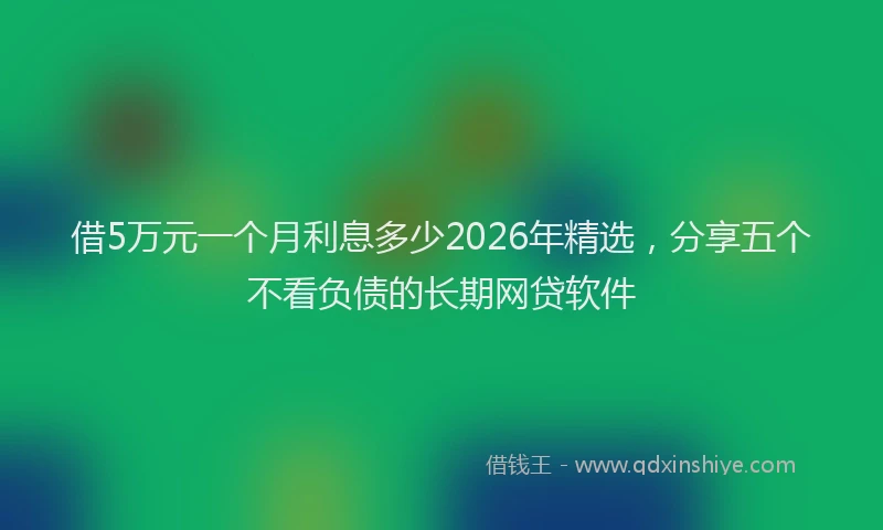 借5万元一个月利息多少2026年精选,分享五个不看负债的长期网贷软件