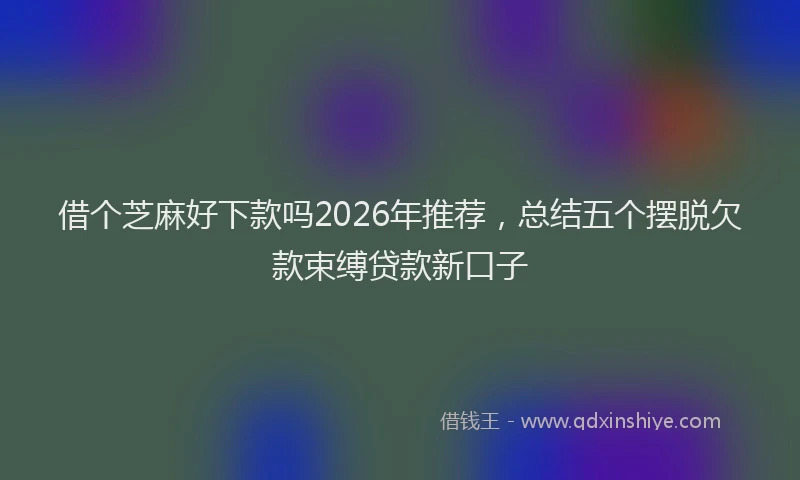 借个芝麻好下款吗2026年推荐，总结五个摆脱欠款束缚贷款新口子