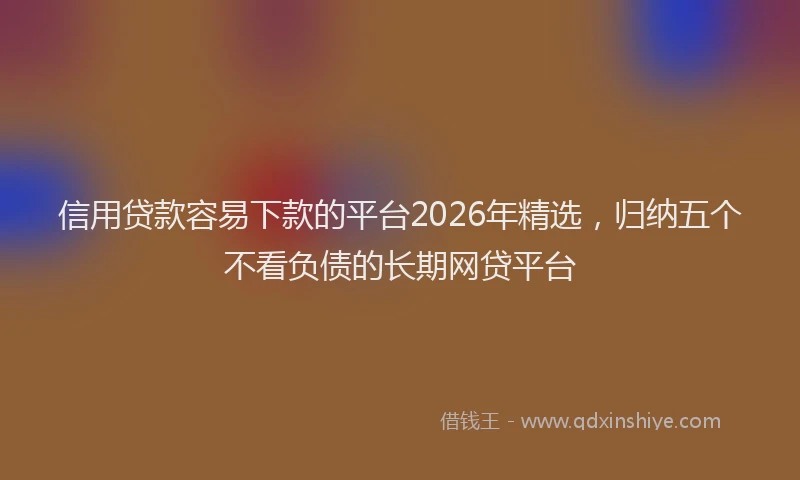 信用贷款容易下款的平台2026年精选,归纳五个不看负债的长期网贷平台