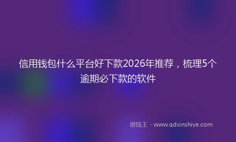 信用钱包什么平台好下款2026年推荐,梳理5个逾期必下款的软件