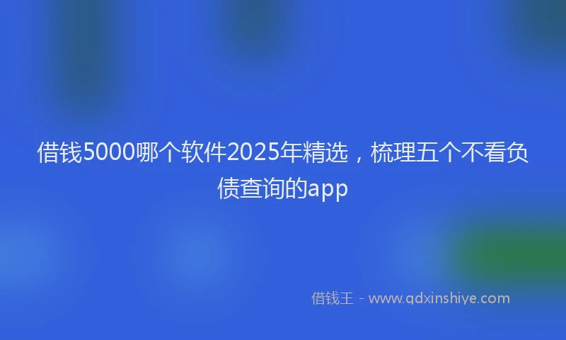 借钱5000哪个软件2025年精选,梳理五个不看负债查询的app