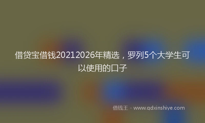 借贷宝借钱20212026年精选,罗列5个大学生可以使用的口子