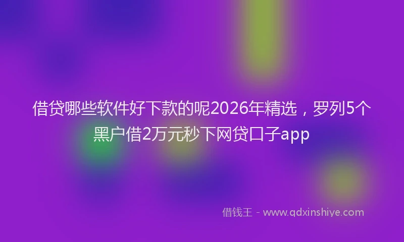 借贷哪些软件好下款的呢2026年精选,罗列5个黑户借2万元秒下网贷口子app