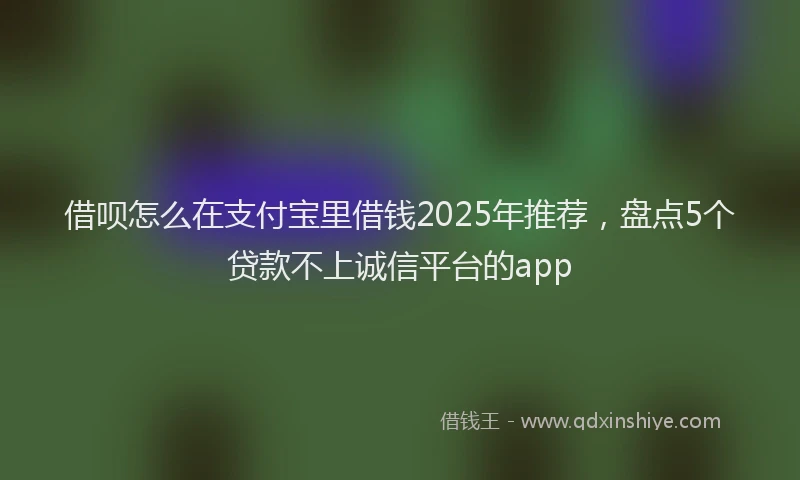 借呗怎么在支付宝里借钱2025年推荐，盘点5个贷款不上诚信平台的app