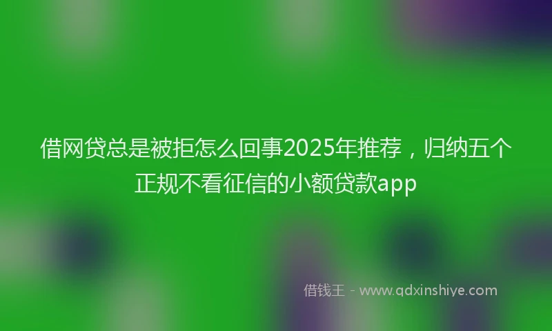 借网贷总是被拒怎么回事2025年推荐，归纳五个正规不看征信的小额贷款app