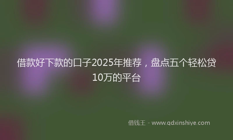 借款好下款的口子2025年推荐，盘点五个轻松贷10万的平台