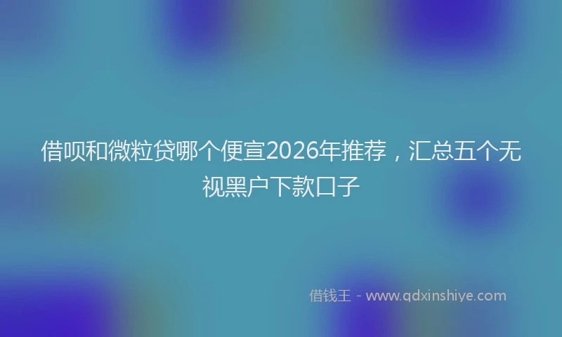 借呗和微粒贷哪个便宣2026年推荐,汇总五个无视黑户下款口子