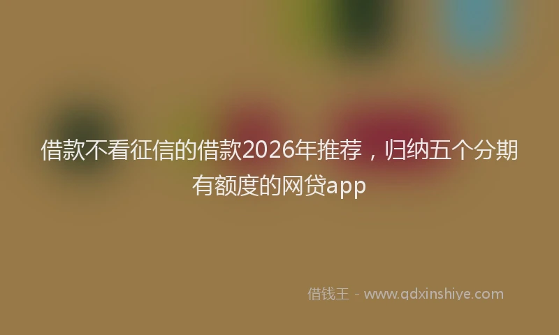 借款不看征信的借款2026年推荐，归纳五个分期有额度的网贷app