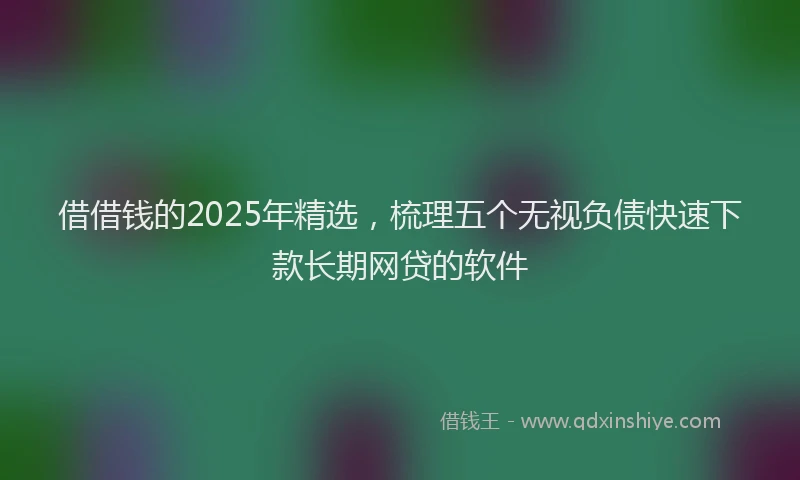 借借钱的2025年精选,梳理五个无视负债快速下款长期网贷的软件