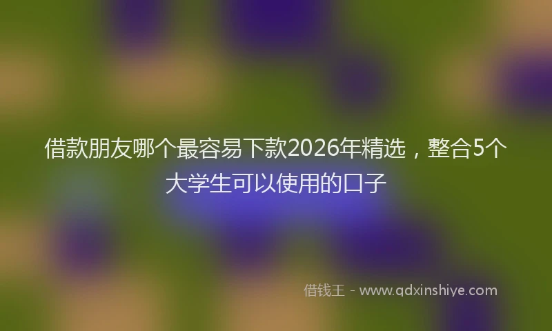 借款朋友哪个最容易下款2026年精选，整合5个大学生可以使用的口子