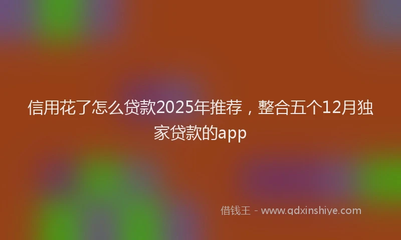 信用花了怎么贷款2025年推荐，整合五个12月独家贷款的app