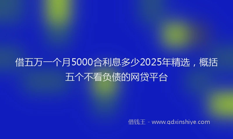 借五万一个月5000合利息多少2025年精选，概括五个不看负债的网贷平台
