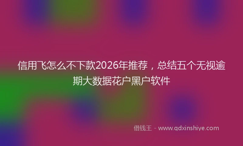 信用飞怎么不下款2026年推荐，总结五个无视逾期大数据花户黑户软件