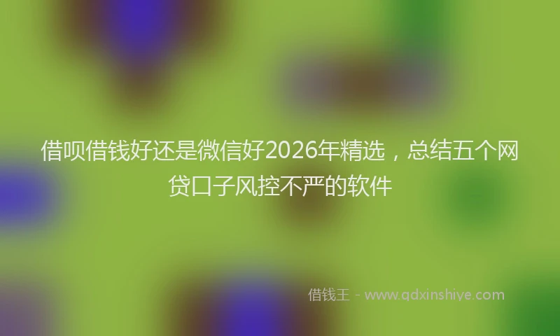 借呗借钱好还是微信好2026年精选,总结五个网贷口子风控不严的软件