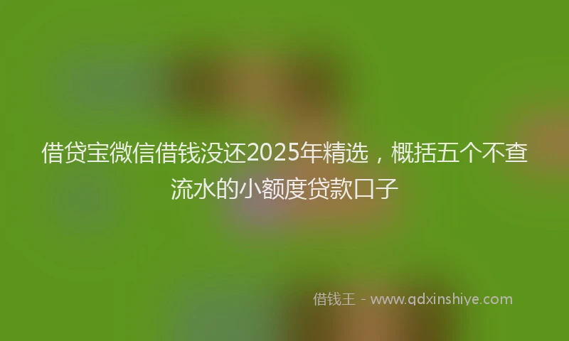 借贷宝微信借钱没还2025年精选,概括五个不查流水的小额度贷款口子