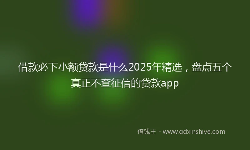 借款必下小额贷款是什么2025年精选，盘点五个真正不查征信的贷款app