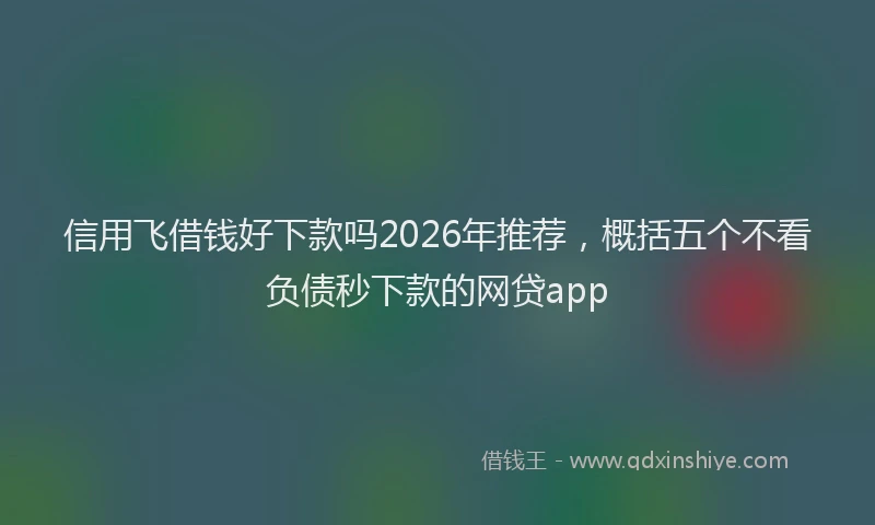 信用飞借钱好下款吗2026年推荐,概括五个不看负债秒下款的网贷app