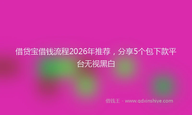 借贷宝借钱流程2026年推荐，分享5个包下款平台无视黑白