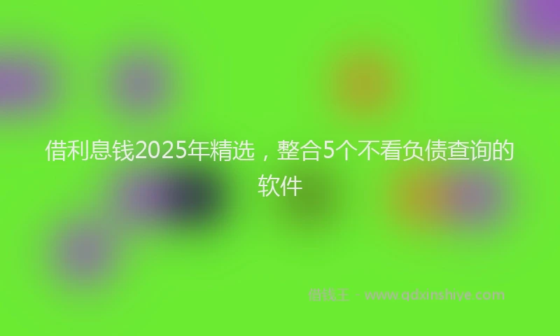 借利息钱2025年精选，整合5个不看负债查询的软件
