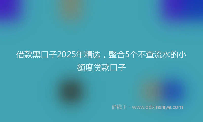 借款黑口子2025年精选,整合5个不查流水的小额度贷款口子