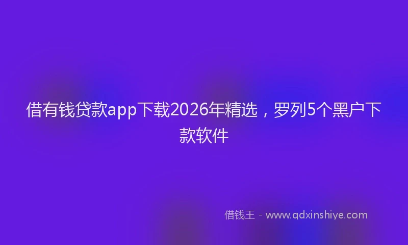 借有钱贷款app下载2026年精选，罗列5个黑户下款软件