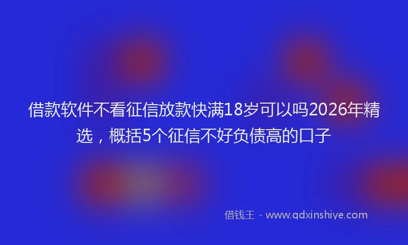 借款软件不看征信放款快满18岁可以吗2026年精选，概括5个征信不好负债高的口子