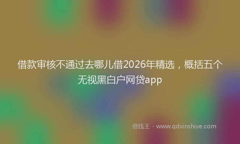 借款审核不通过去哪儿借2026年精选，概括五个无视黑白户网贷app