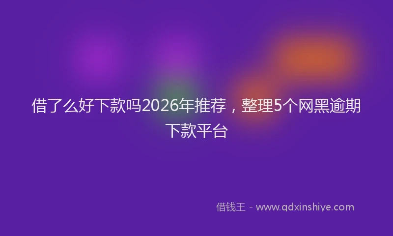 借了么好下款吗2026年推荐，整理5个网黑逾期下款平台