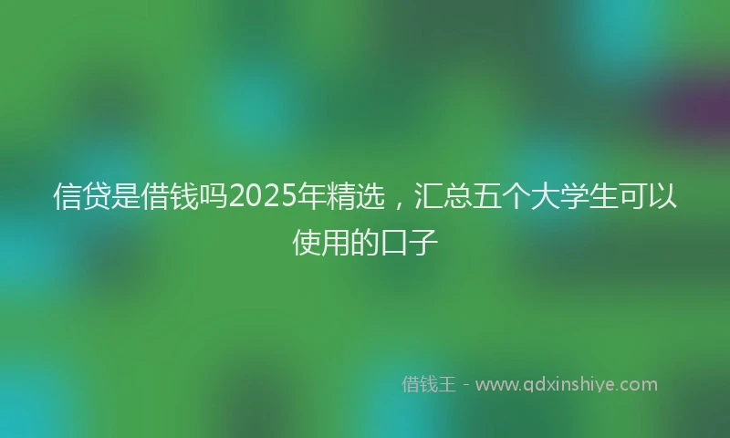 信贷是借钱吗2025年精选，汇总五个大学生可以使用的口子
