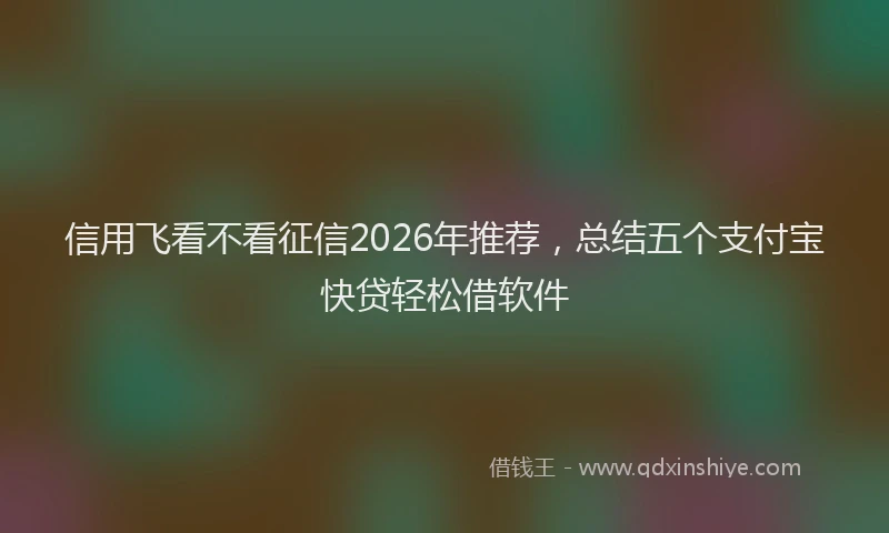 信用飞看不看征信2026年推荐,总结五个支付宝快贷轻松借软件