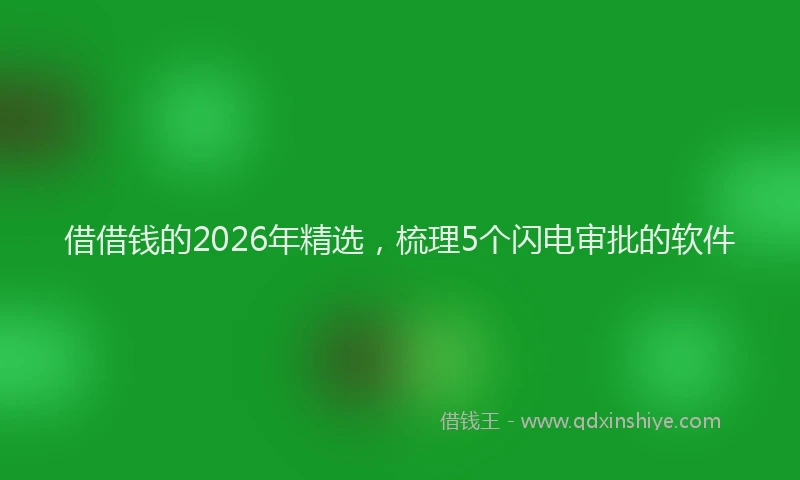 借借钱的2026年精选，梳理5个闪电审批的软件