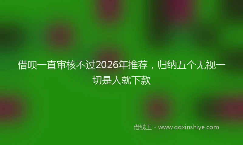 借呗一直审核不过2026年推荐，归纳五个无视一切是人就下款